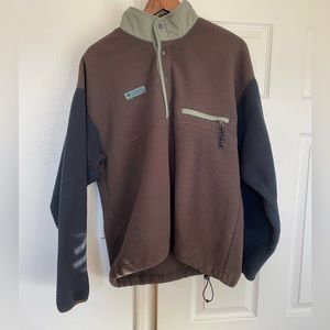 Vintage Columbia Fleece Pullover 1/4 Zip Size Large Made In USA